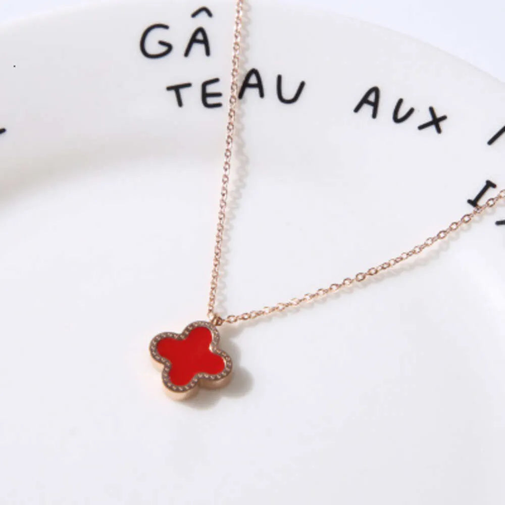 Gold Dipped Flower Pendant (Red)