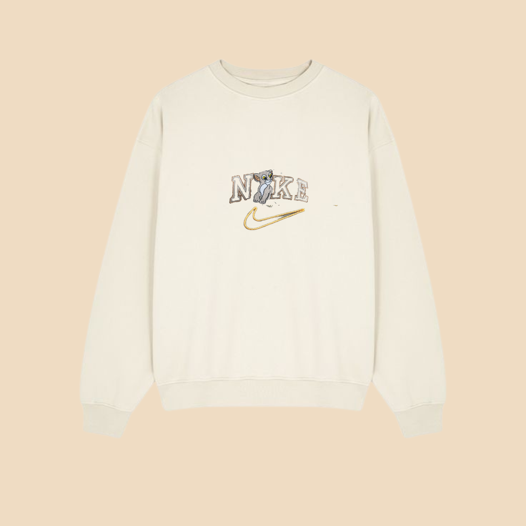 Simba Beige Crewneck Sweatshirt Unisex