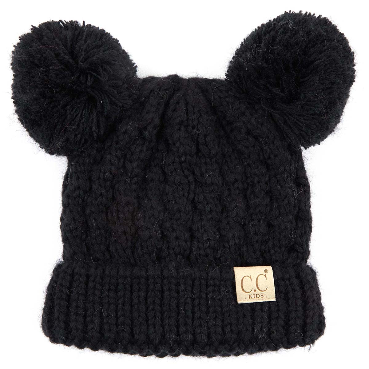 CC SOLID COLOR DOUBLE POM BEANIE FOR KIDS
