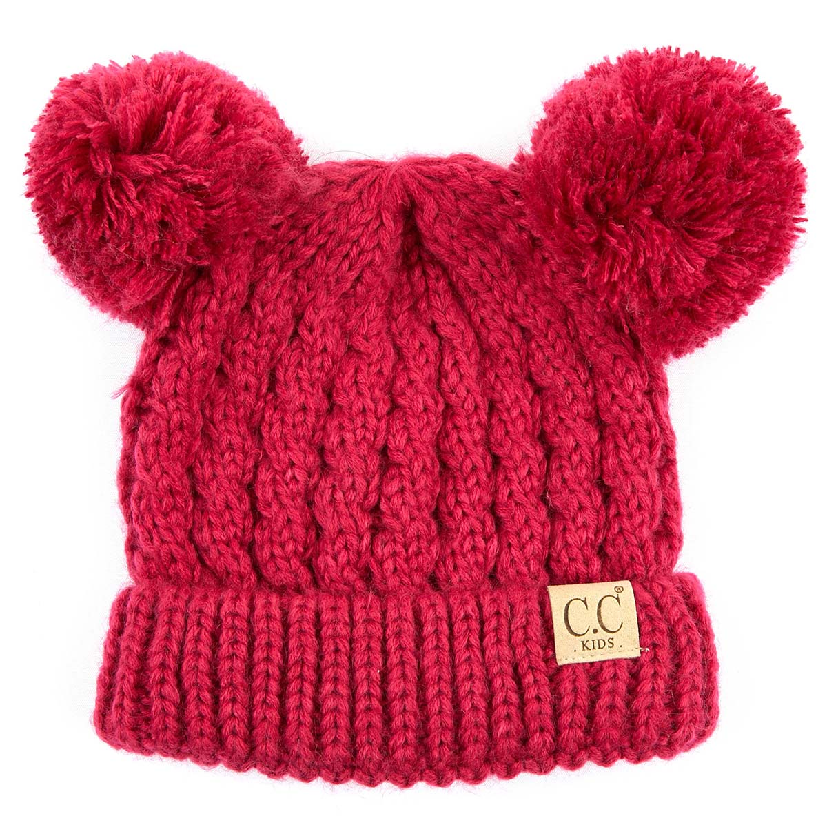 CC SOLID COLOR DOUBLE POM BEANIE FOR KIDS