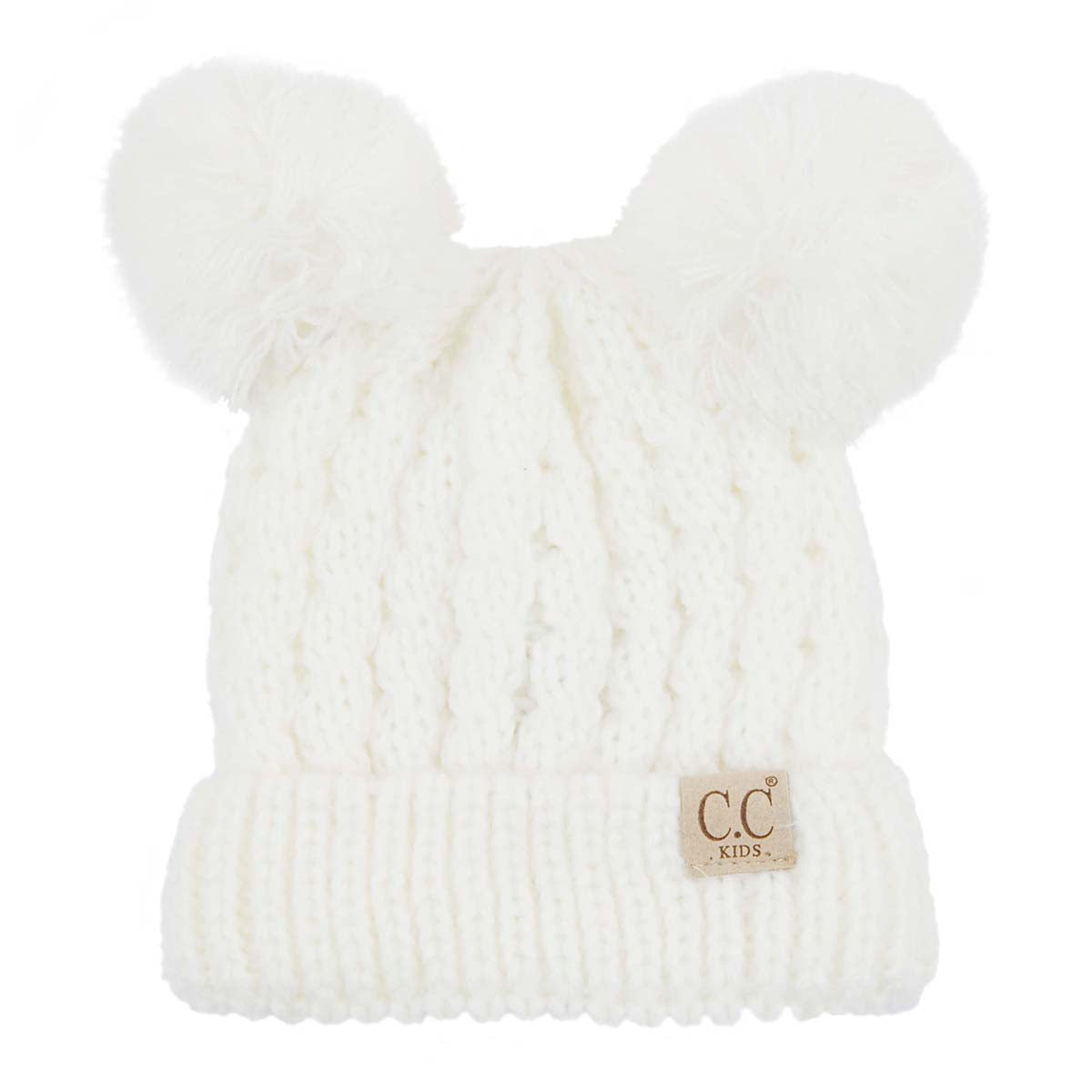 CC SOLID COLOR DOUBLE POM BEANIE FOR KIDS