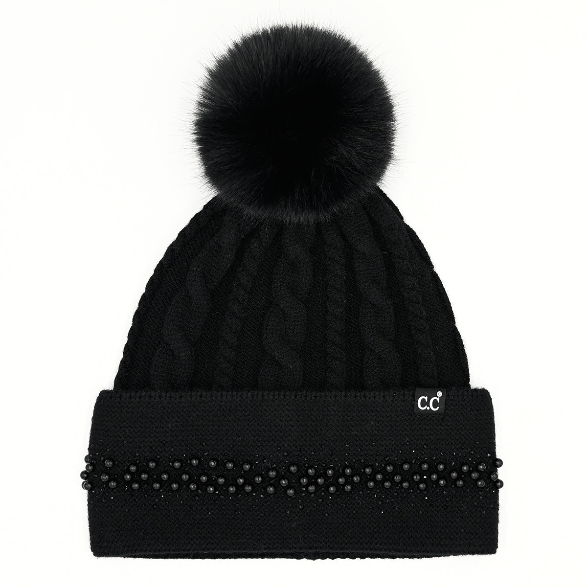 Beanies Pearl Pompoms Design