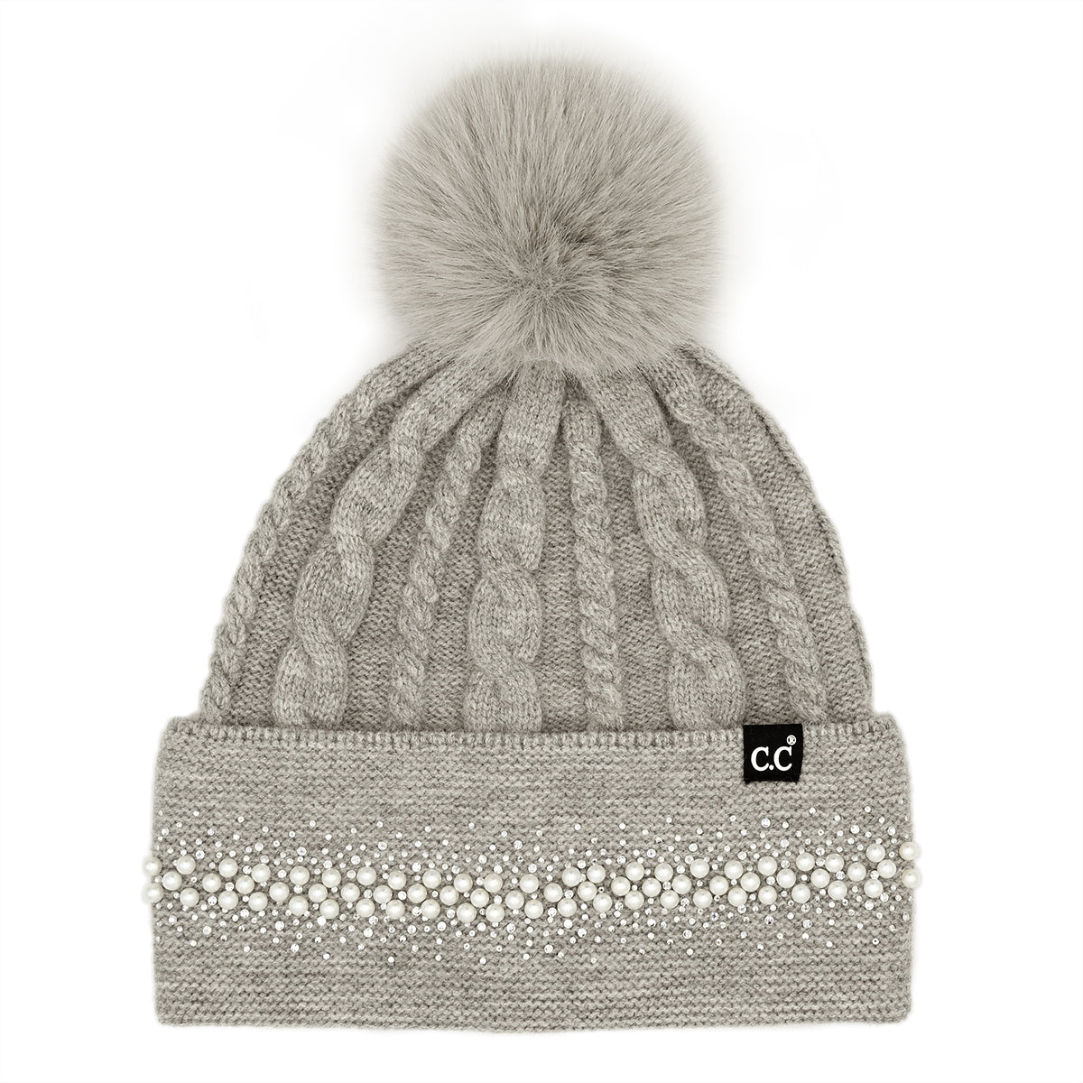 Beanies Pearl Pompoms Design