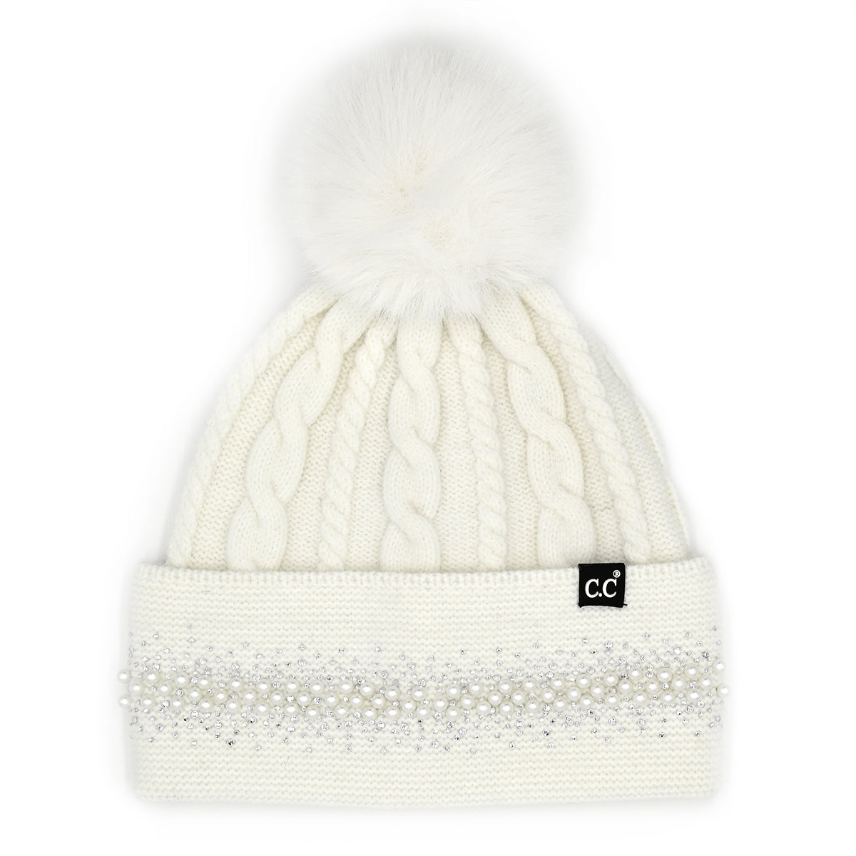 Beanies Pearl Pompoms Design