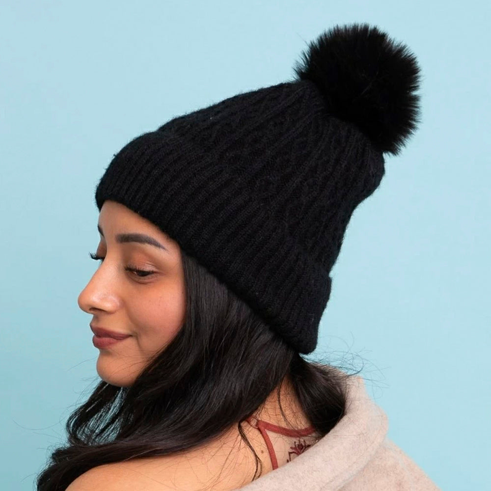 CABLE KNIT CUFFED BEANIE FOR ADULT