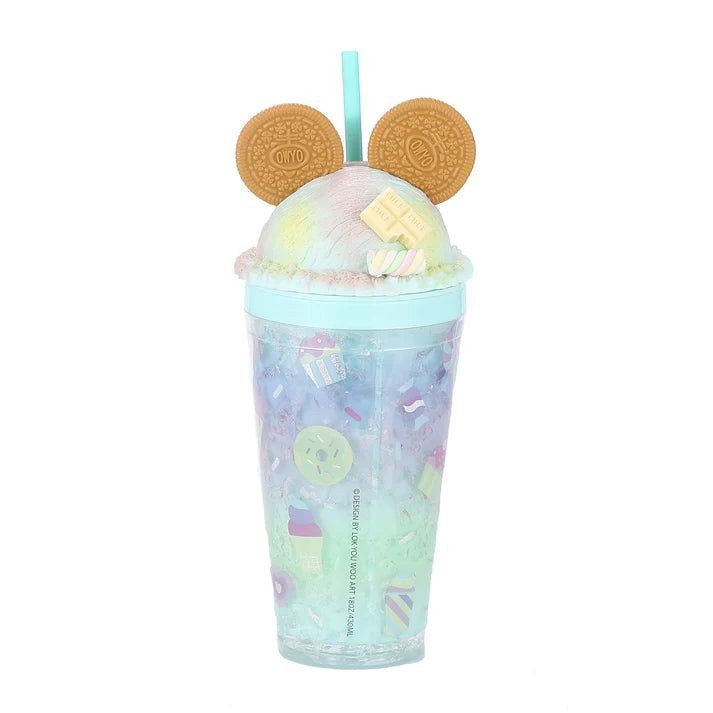 Ice Cream Cookies Double Walling Tumbler with Lids and Straw