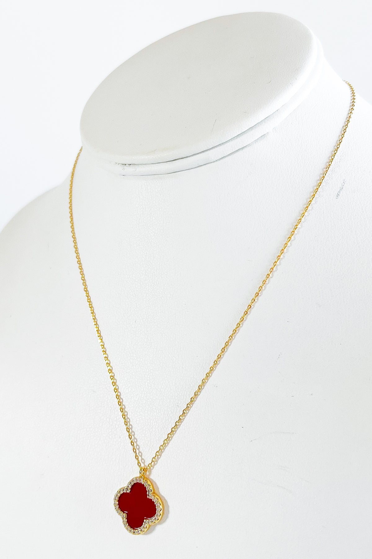 Gold Dipped Flower Pendant (Red)