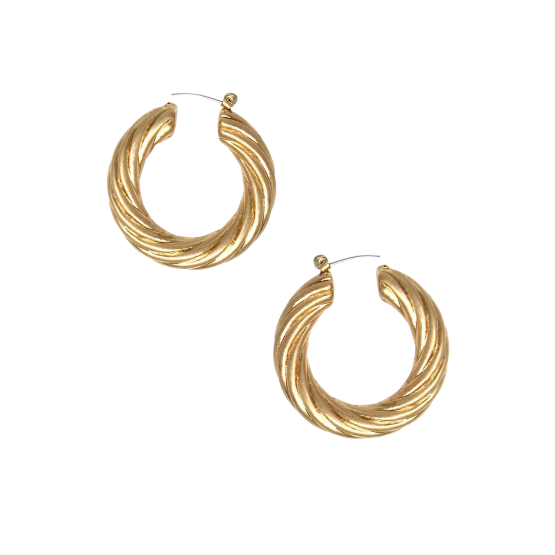 TWISTED OPEN CIRCLE EARRING