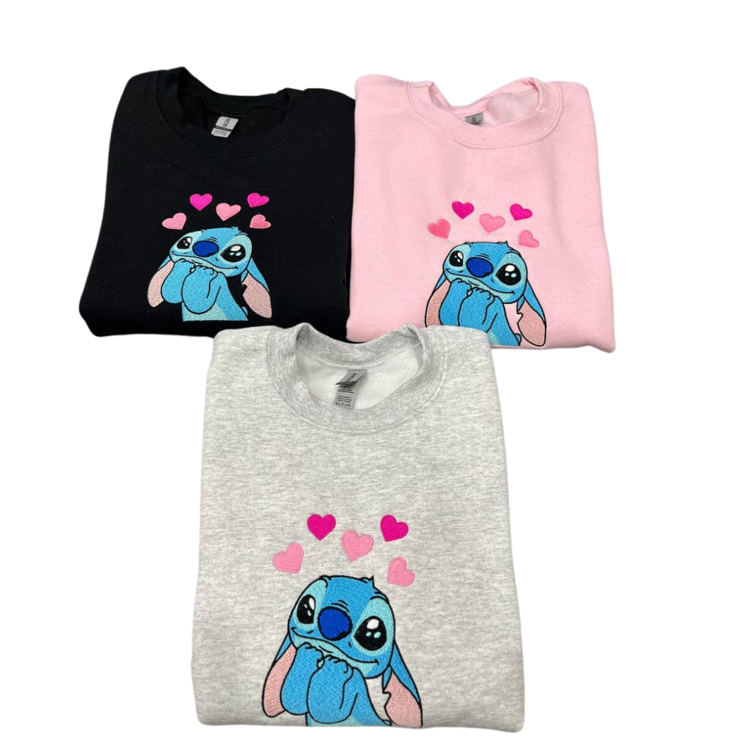 STITCH LOVE - UNISEX EMBROIDERED CREWNECK SWEATSHIRT