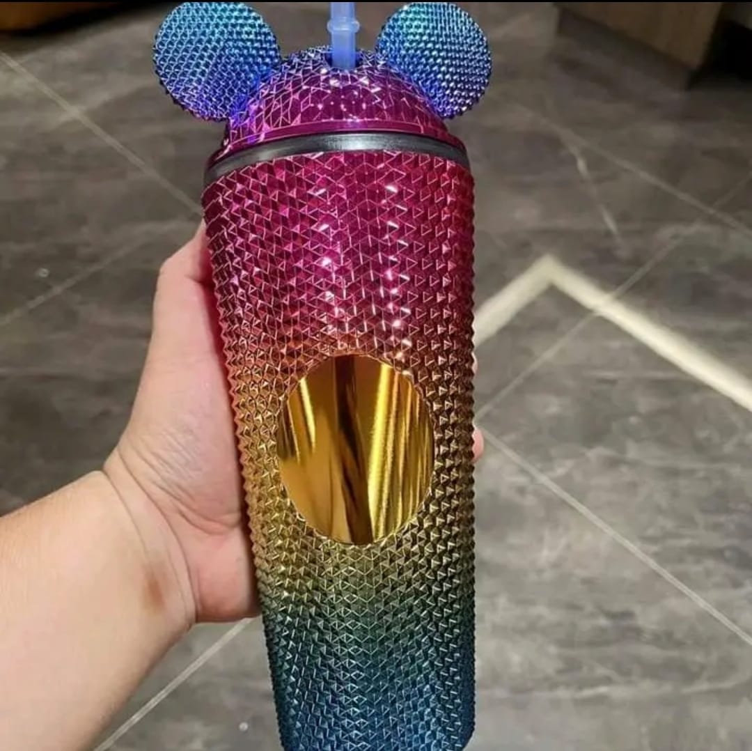 Mickey Ears Tumbler 22oz with Lids and Straw (Rainbow)