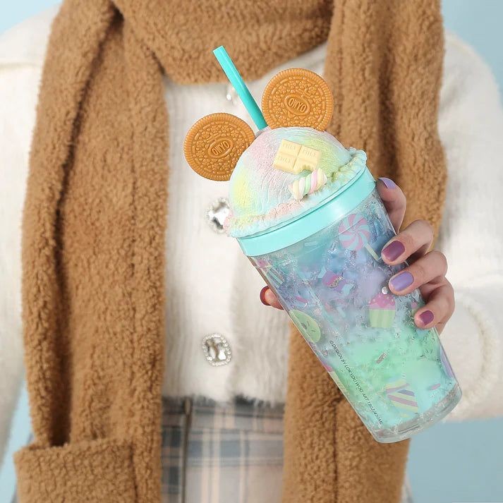 Ice Cream Cookies Double Walling Tumbler with Lids and Straw