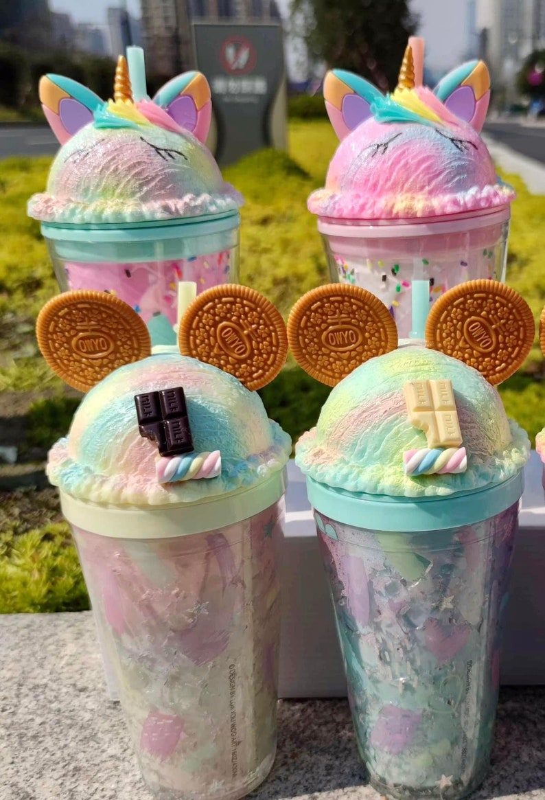 Ice Cream Cookies Double Walling Tumbler with Lids and Straw
