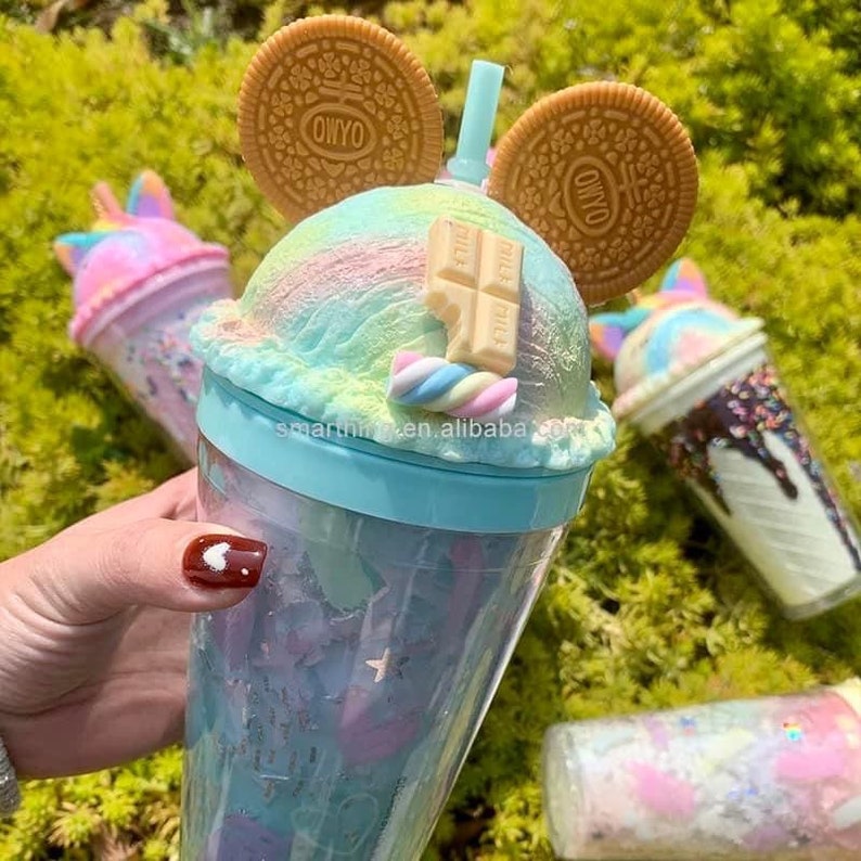 Ice Cream Cookies Double Walling Tumbler with Lids and Straw