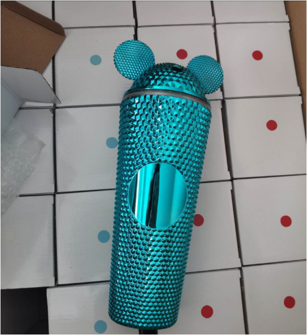 Mickey Ears Tumbler 22oz with Lids and Straw (Blue)