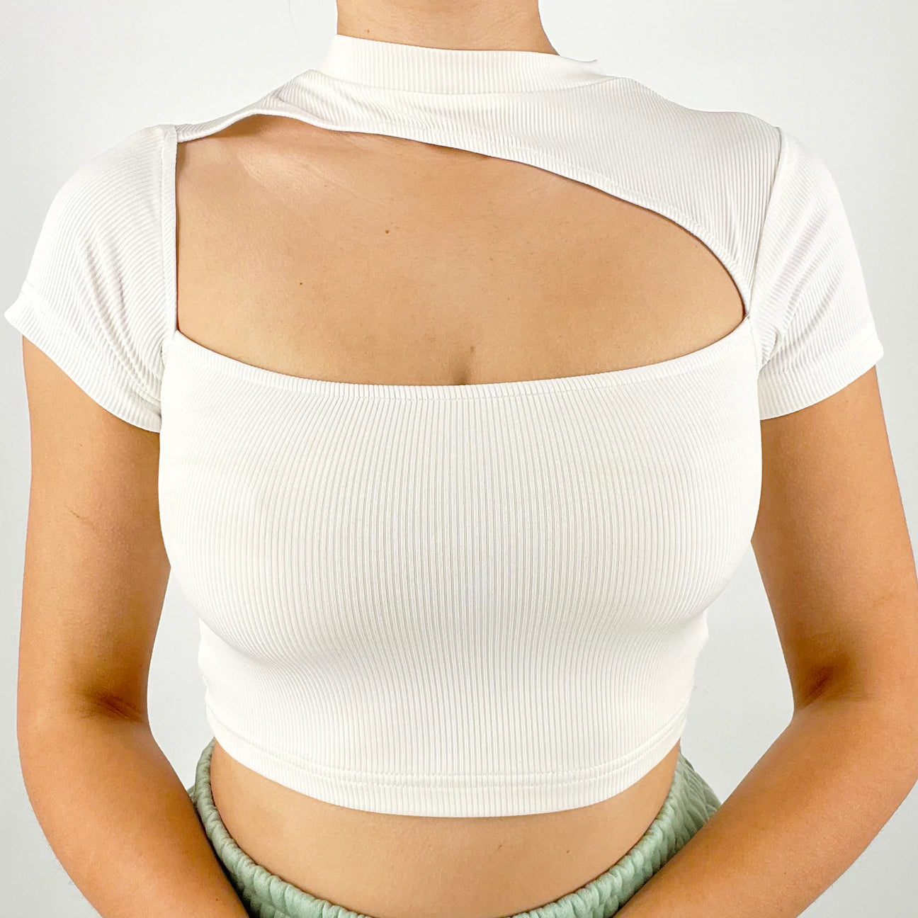 CUT IT RIBBED CROP