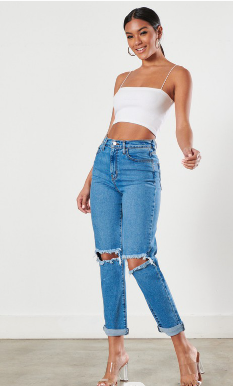 High waisted jeans