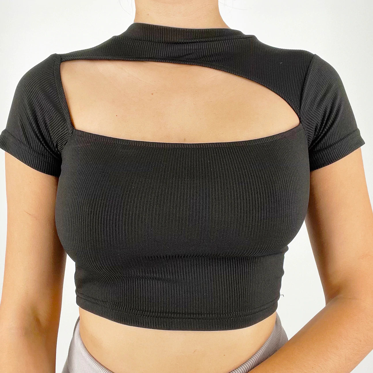 CUT IT RIBBED CROP