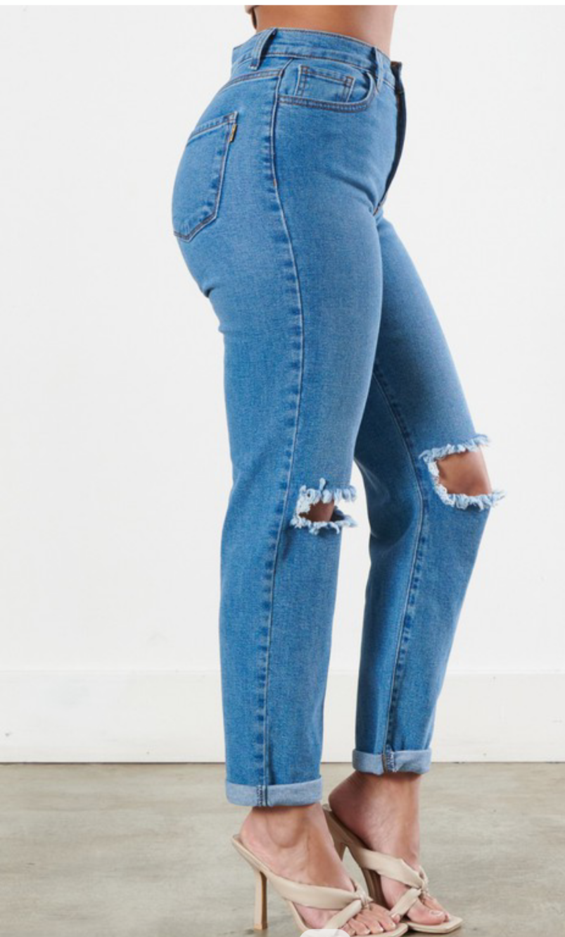 High waisted jeans