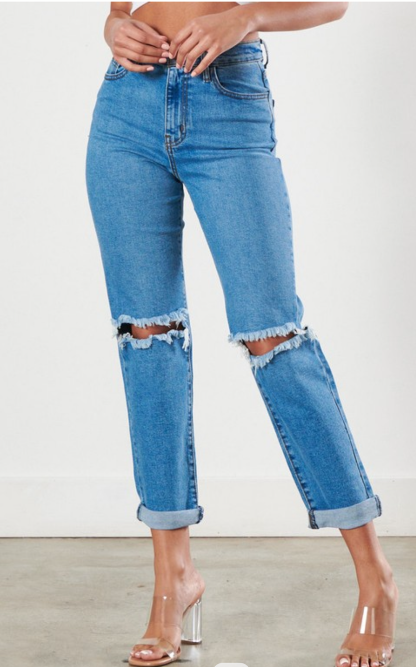 High waisted jeans