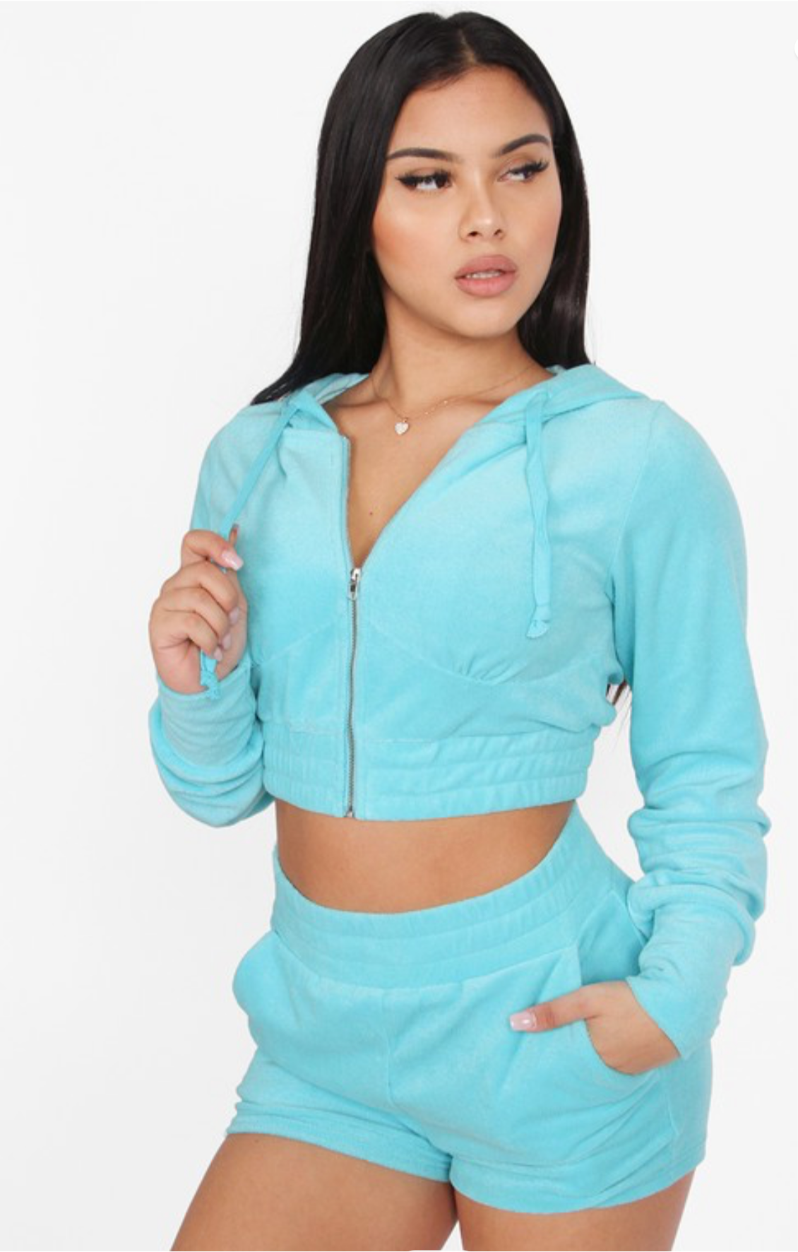 Blue Track short set