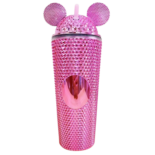 Copy of Mickey Ears Tumbler 22oz with Lids and Straw (Light Pink)