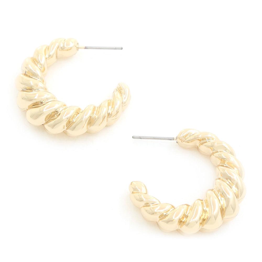 TWISTED OPEN CIRCLE GOLD DIPPED EARRING