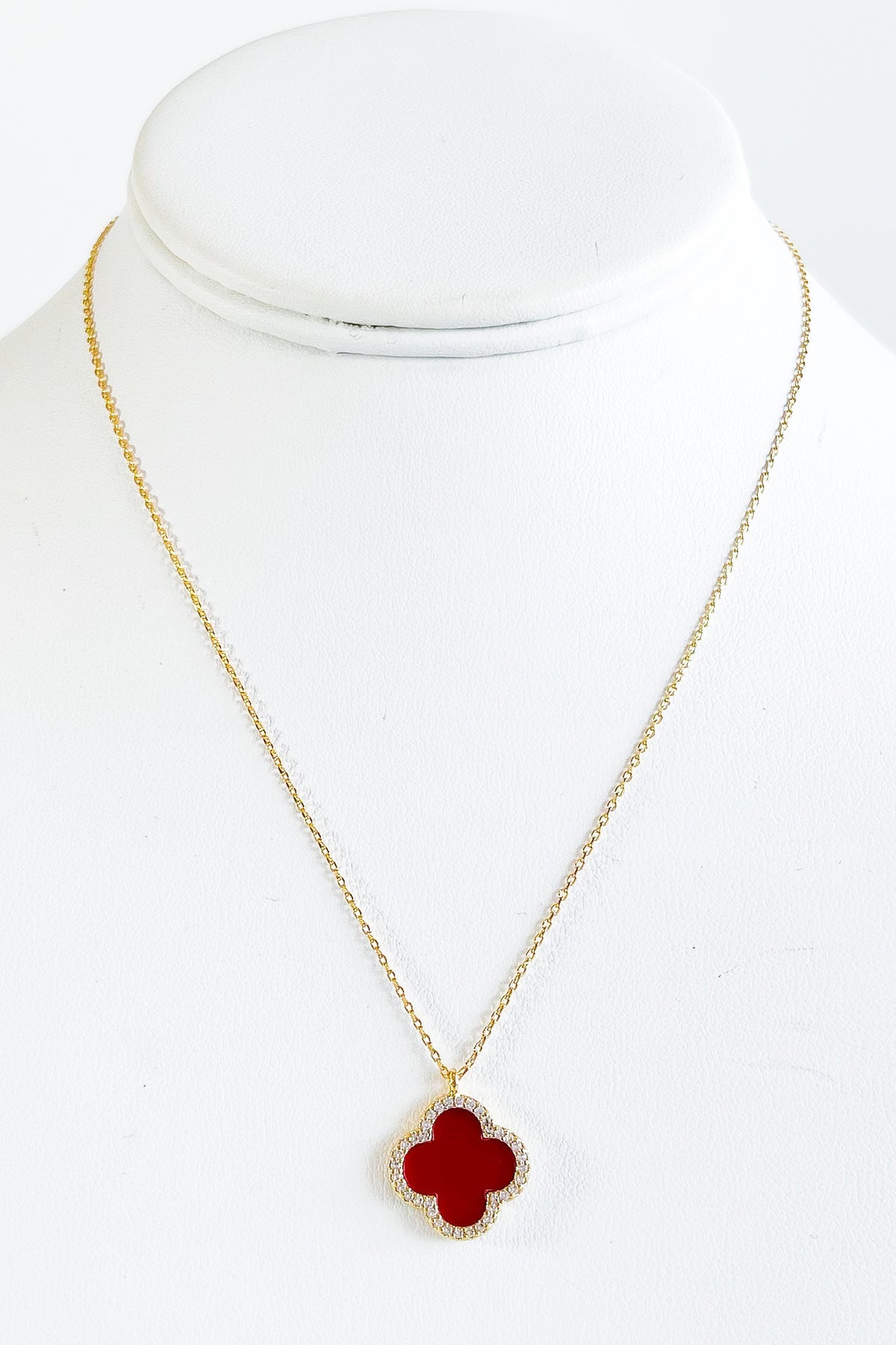 Gold Dipped Flower Pendant (Red)