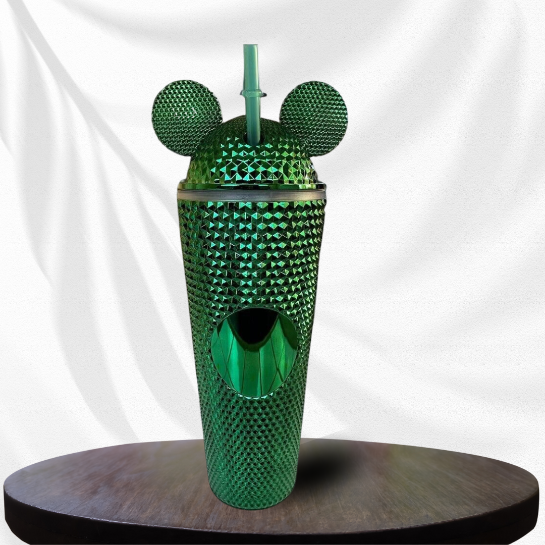 24oz Double Wall Kids Acrylic Mickey Tumbler with Ears Lid Straw (Green)
