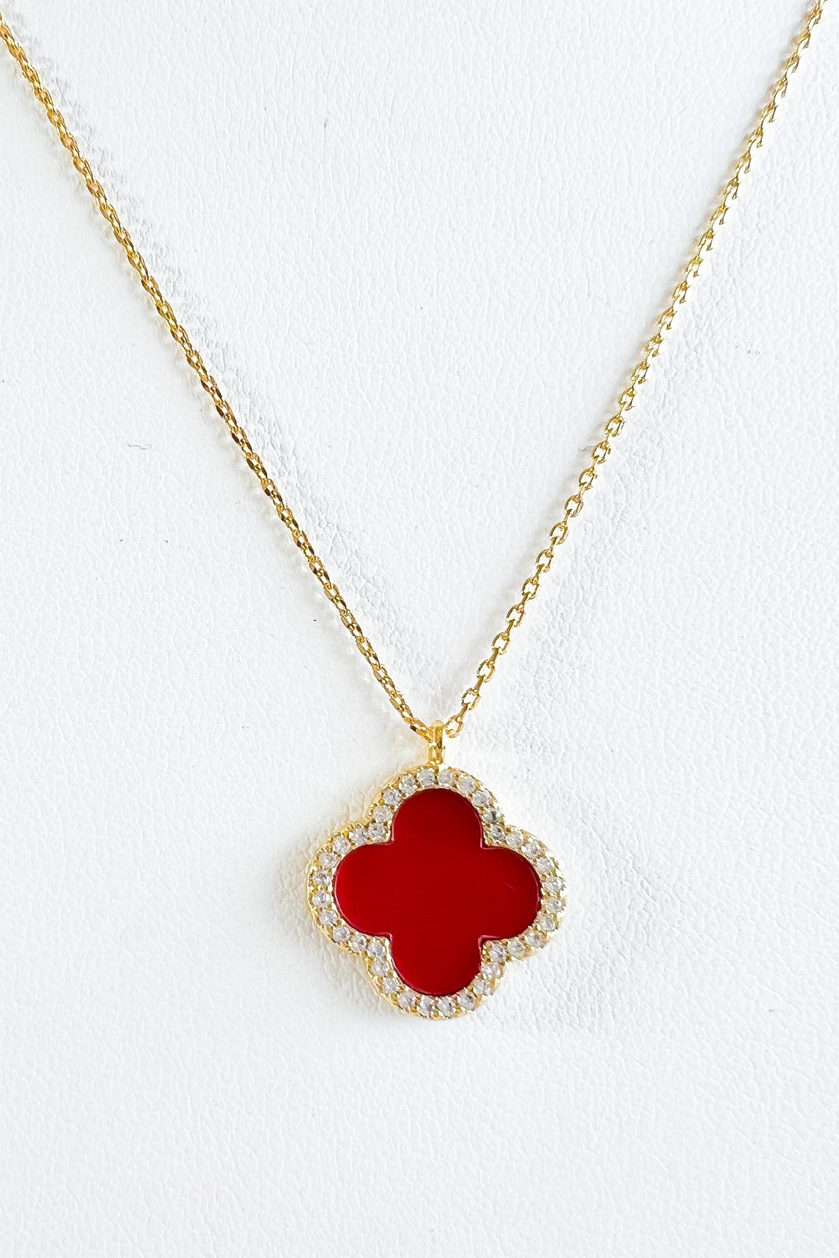 Gold Dipped Flower Pendant (Red)