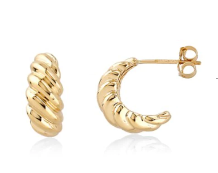 TWISTED OPEN CIRCLE GOLD DIPPED EARRING