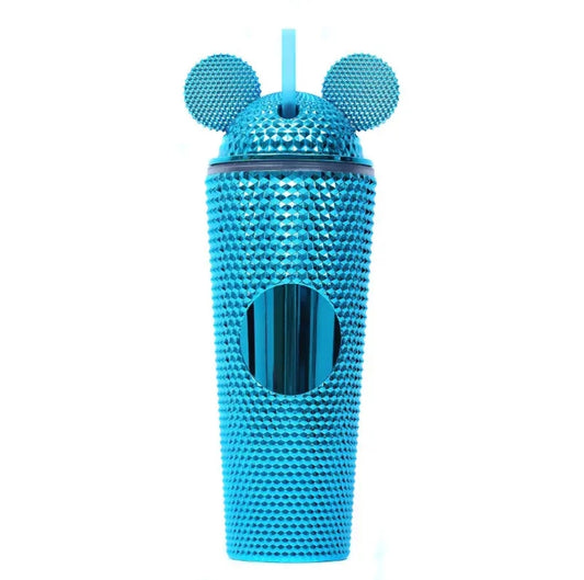 Mickey Ears Tumbler 22oz with Lids and Straw (Blue)