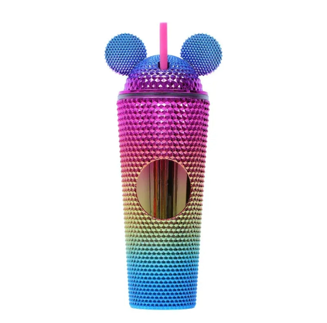 Mickey Ears Tumbler 22oz with Lids and Straw (Rainbow)