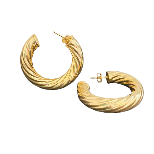 TWISTED OPEN CIRCLE EARRING