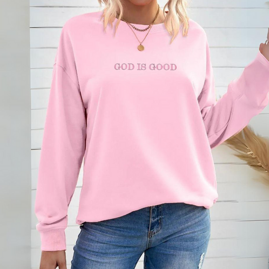God is Good Crewneck sweatshirt(Pink)