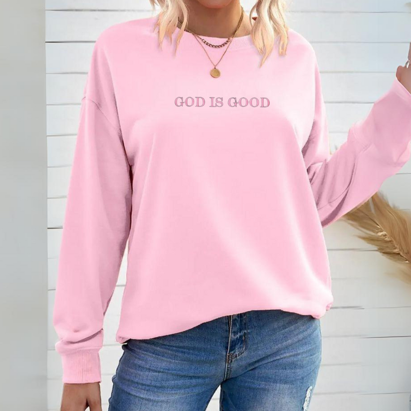 God is Good Crewneck sweatshirt(Pink)