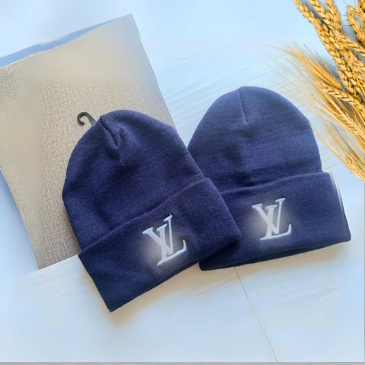 LV Beanie Winter Hat Blue (Unisex)