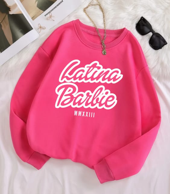 LATINA BARBIE - Hot pink crewneck sweatshirt (UNISEX)