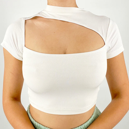 CUT IT RIBBED CROP