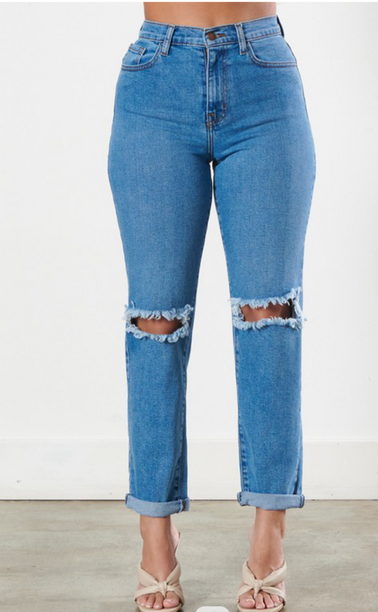 High waisted jeans