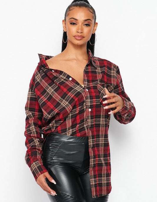 Unisex plaid oversized
