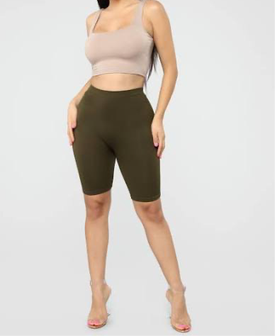 Olive biker shorts